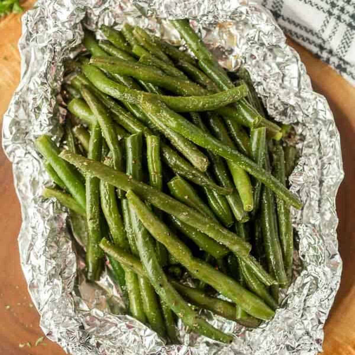 How to cooking green beans on the grill in tin foil perfectly (Step by step recipe here)