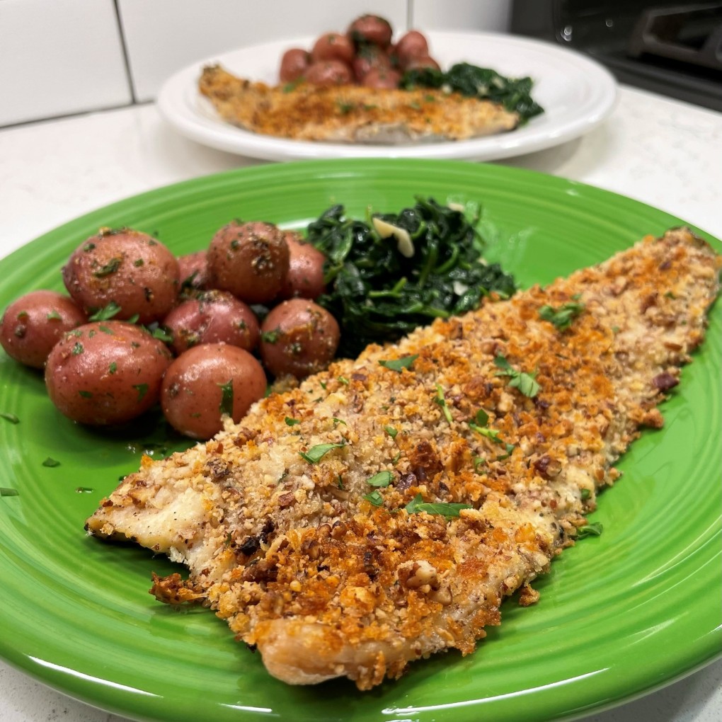 Quick and Simple Pecan Crusted Trout for Weeknight Dinner